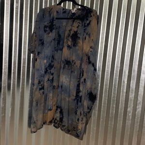 Tie-dyed open face tunic cover-up